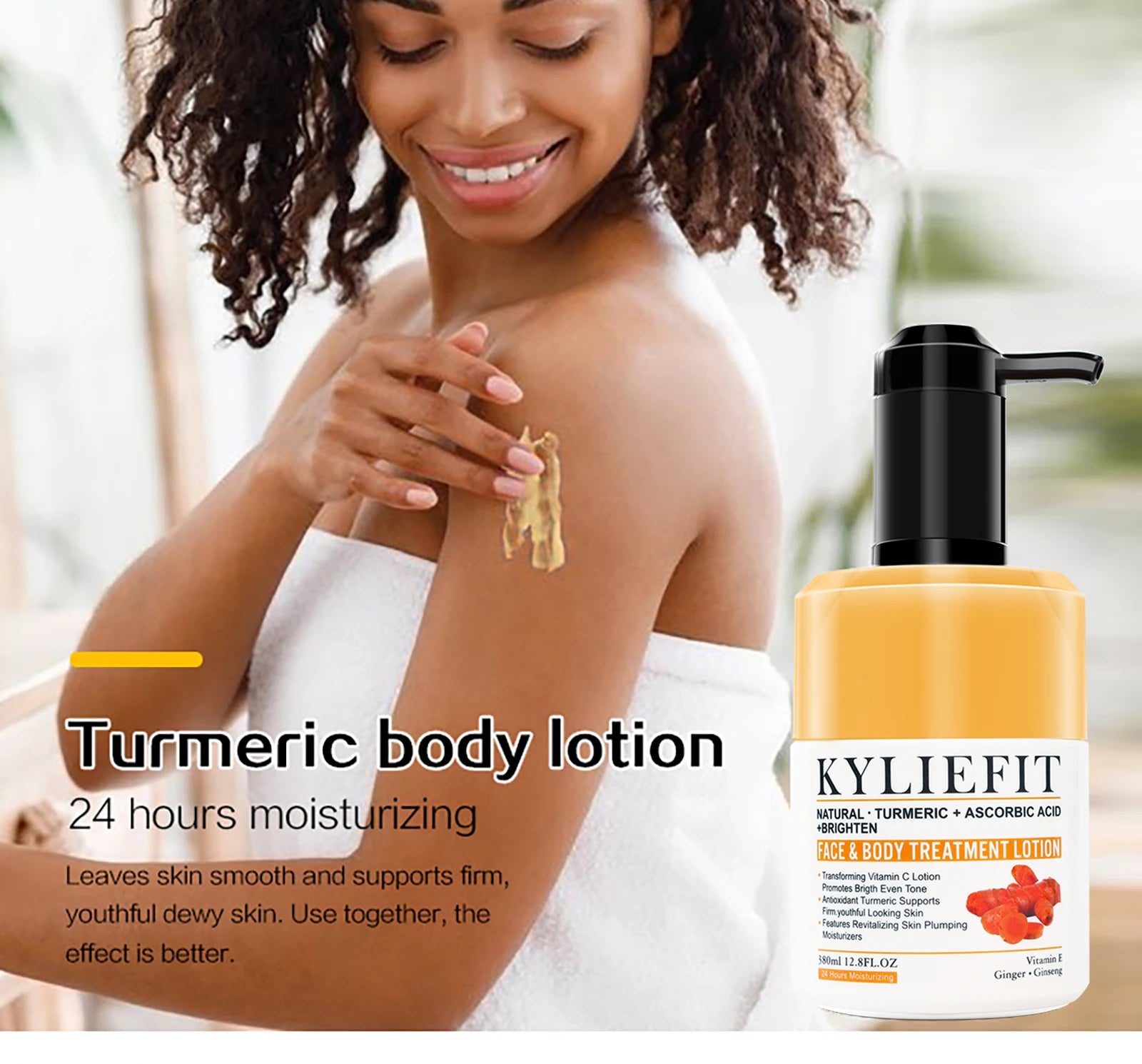 AILKE Organic Turmeric Skin Care Set, Reduce Acne, Cleaning Skin, Exfoliation, Whiten Skin, Even Skin Tone, Improve Dry Skin